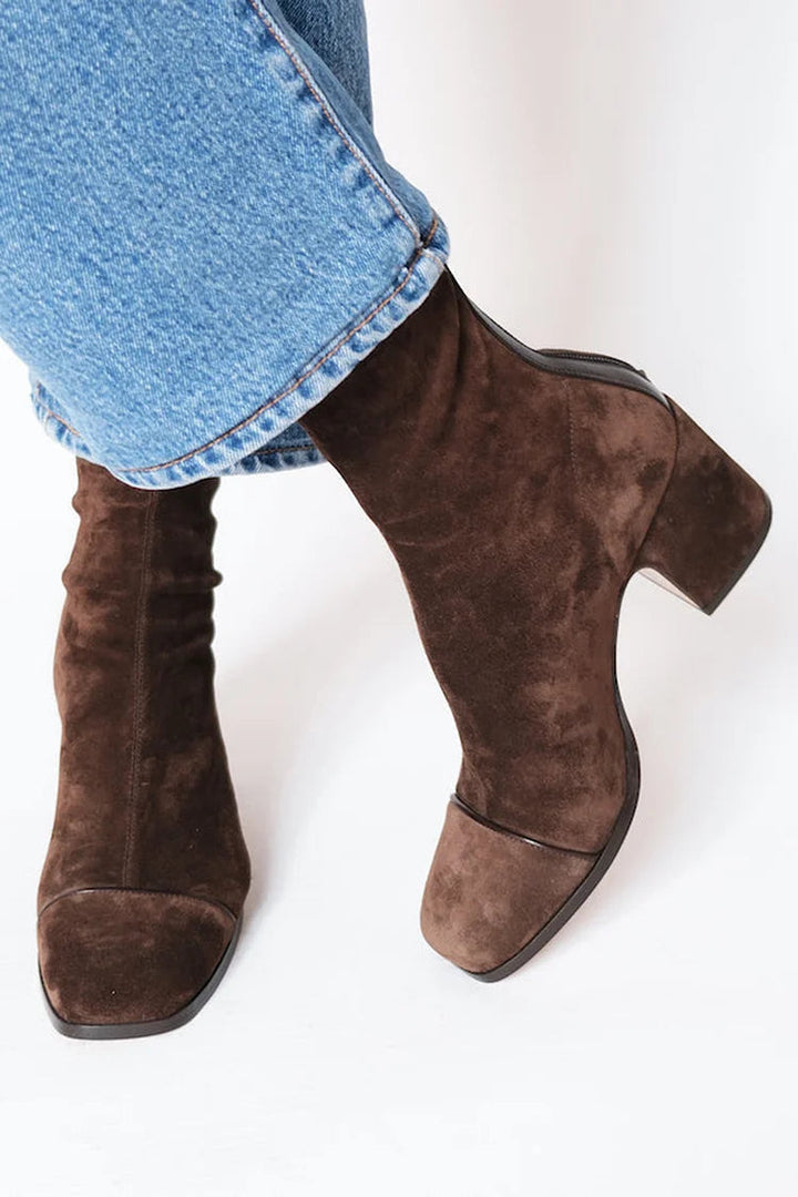 Vicky | Suede ankle boots with block heel