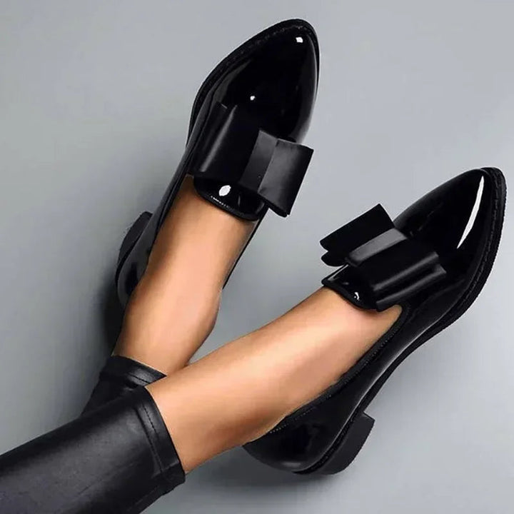 Veloria | Patent leather loafers with buckle detail