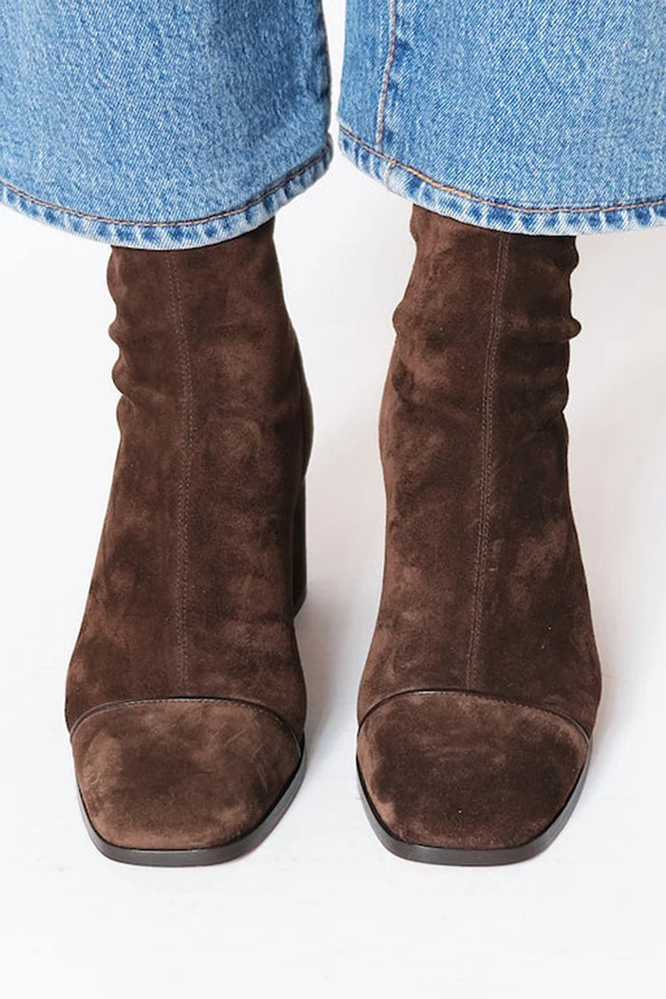 Vicky | Suede ankle boots with block heel