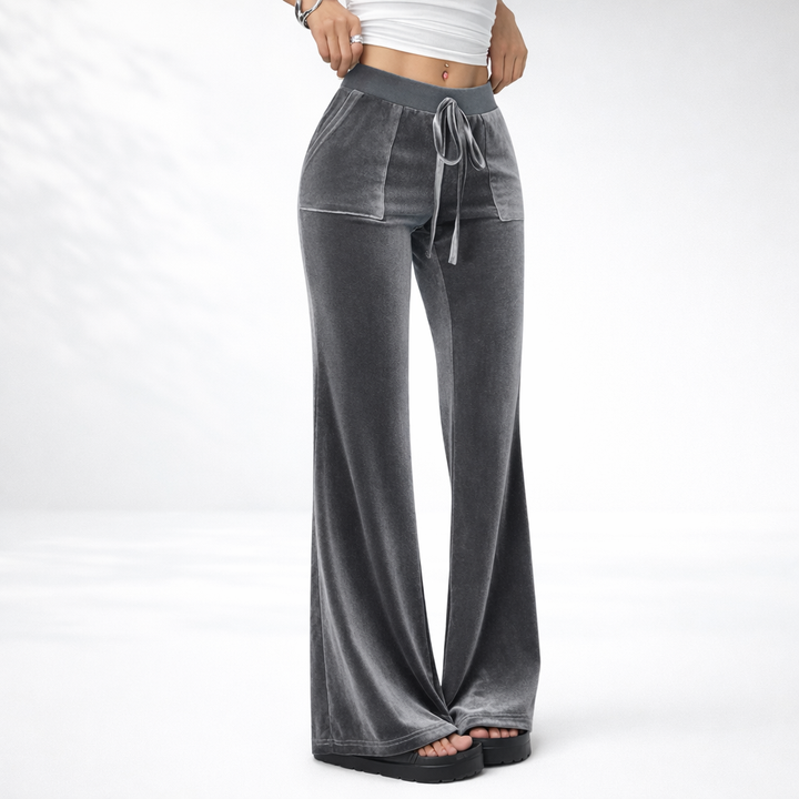 Victoria | Velvet wide-leg pants