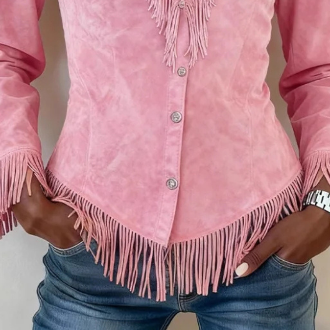 Bailey | Button shirt with fringe detail