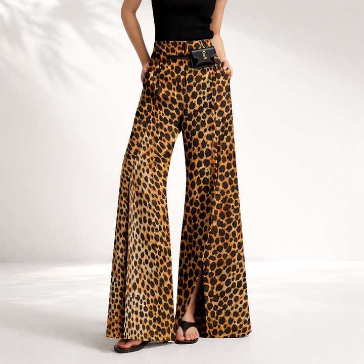 Aurelia | Leopard print wide-leg pants