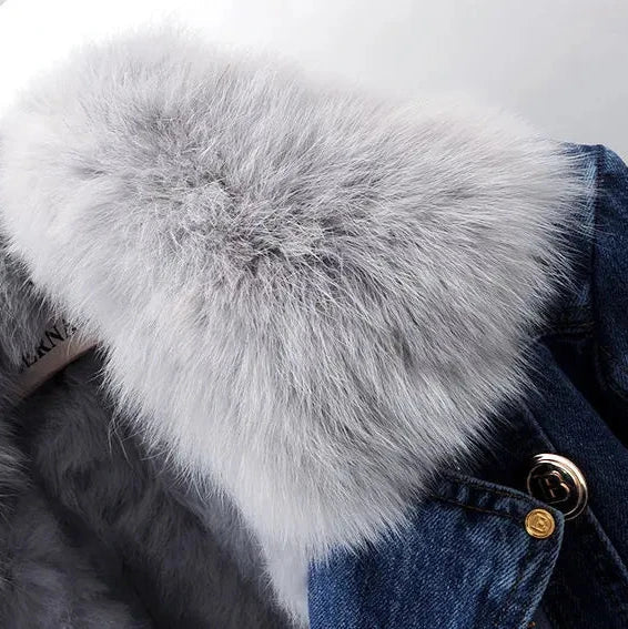 Stella | Jacket with faux fur collar and cuffs