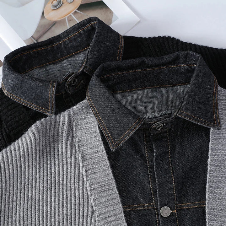 Arnost | Button-front jacket with textured panels