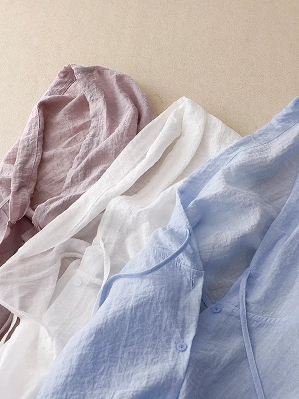 Olivia | Lightweight hooded button-up shirt