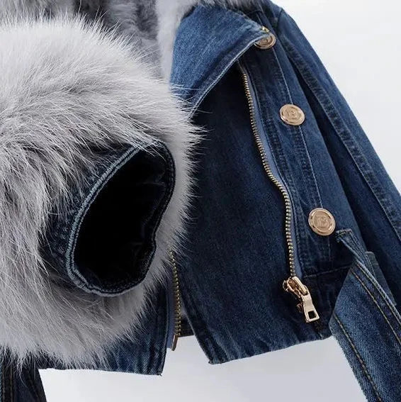 Stella | Jacket with faux fur collar and cuffs