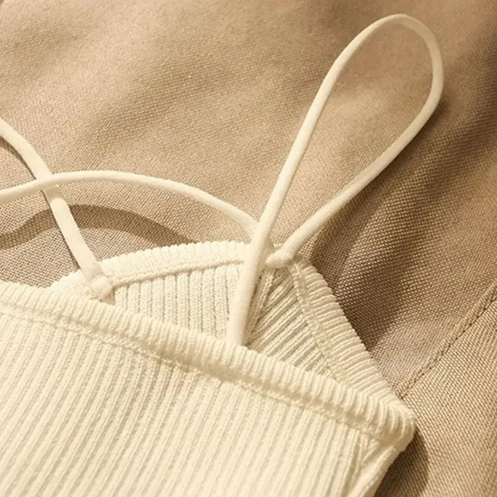 Elisha | Ribbed button-front camisole