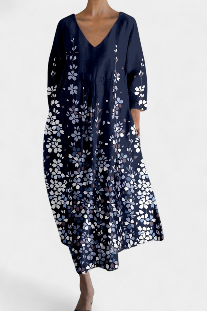 Isalinde | Colorful printed dress with V-neck