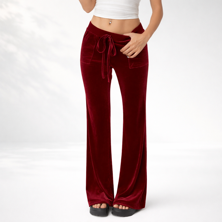 Victoria | Velvet wide-leg pants