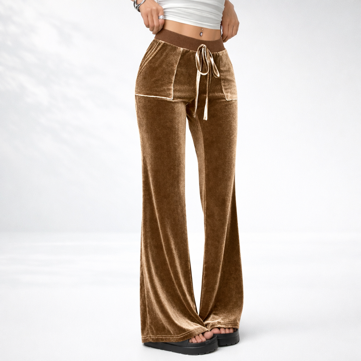 Victoria | Velvet wide-leg pants